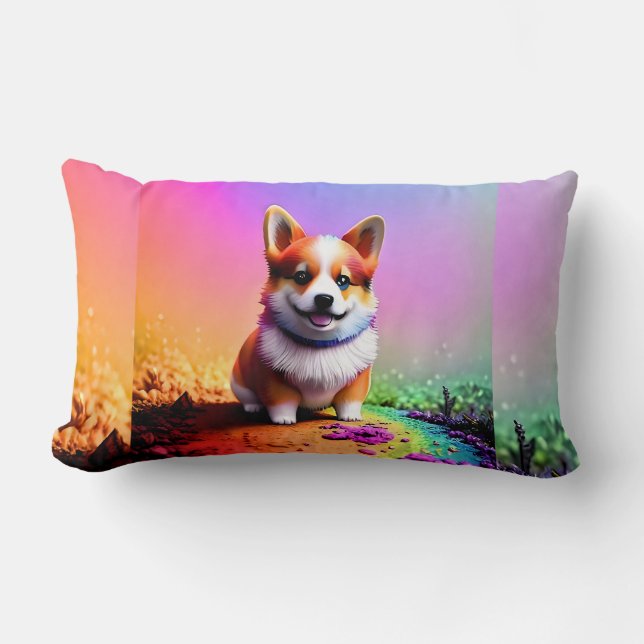 Coussin Rectangle Chiot Mignon Corgi Chien-36475 (Recto)