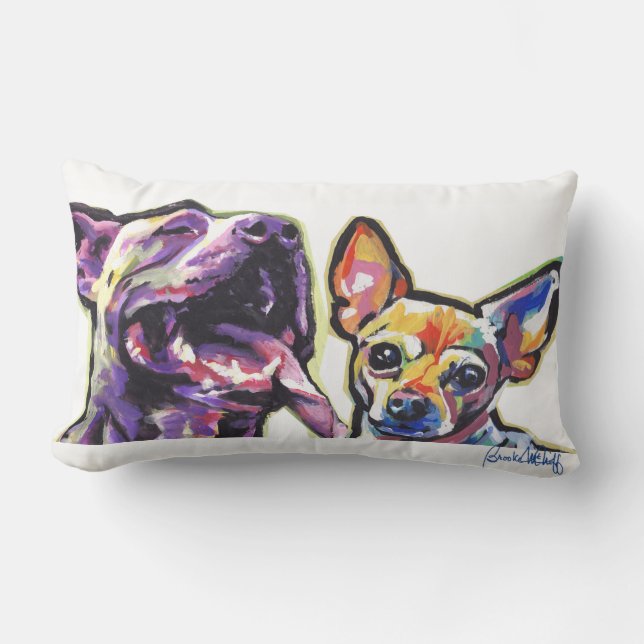 Coussin Rectangle Chiwawa de pitbull (Recto)