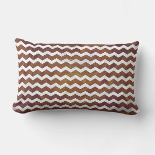Coussin Rectangle Chocolat Carmel Swirl Chevron Motif