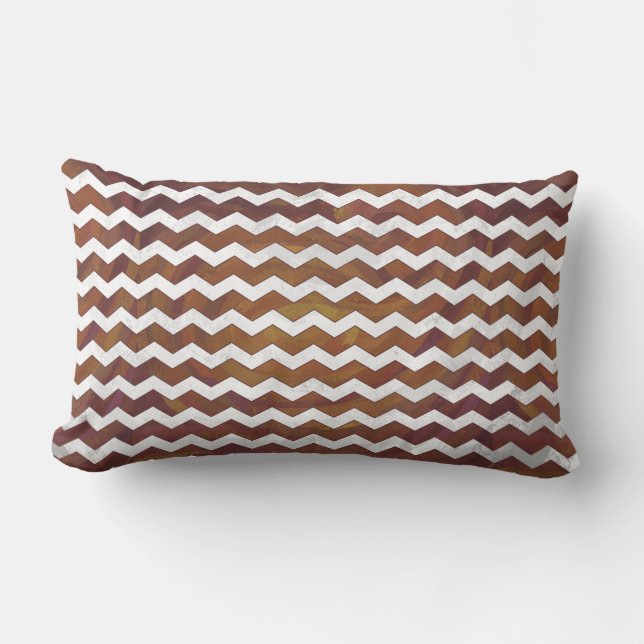 Coussin Rectangle Chocolat Carmel Swirl Chevron Motif (Recto)