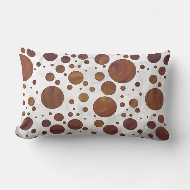 Coussin Rectangle Chocolat Carmel Swirl Polka Dot (Recto)