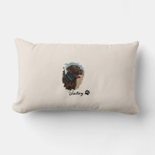 Coussin Rectangle Chocolat mignon Labrador Chien - Bailey Cadeau p