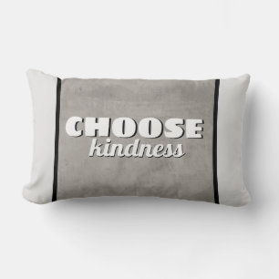 Coussin Rectangle choisir la gentillesse cote positive gris et blanc