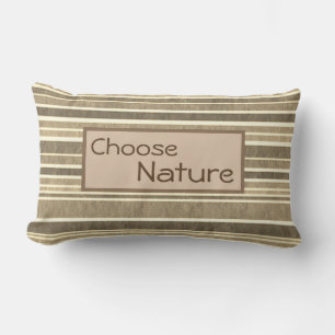 Coussin Rectangle "Choisir la nature" ton minimaliste de la Terre na