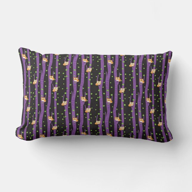 Coussin Rectangle Chouette mignonne d'Halloween de nuit (Recto)