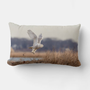 Coussin Rectangle Chouette neige décolle