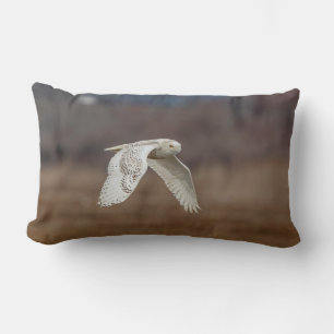 Coussin Rectangle Chouette neige en vol