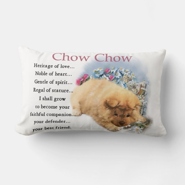 Coussin Rectangle Chow Héritage de Love Puppy (Recto)