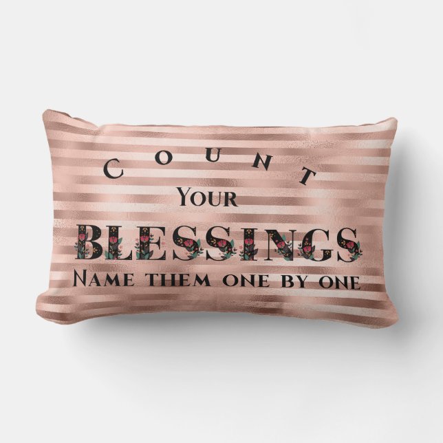 Coussin Rectangle Christian Count Your Blessings Rose Gold (Recto)