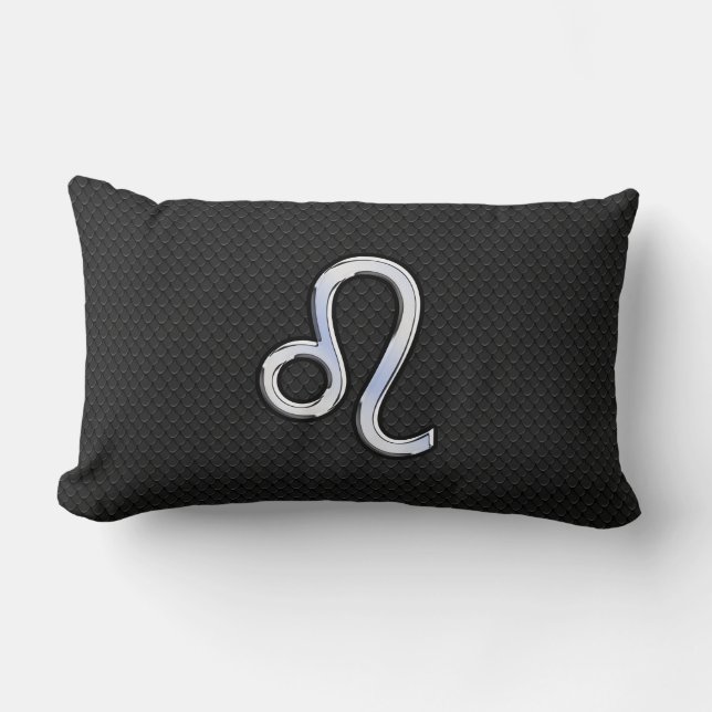 Coussin Rectangle Chrome Comme Leo Zodiac Connexion peau de serpent (Recto)