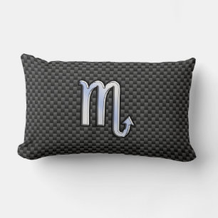 Coussin Rectangle Chrome Comme Scorpio Signe Zodiac Fibres Carbone I
