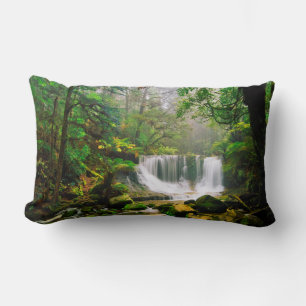 Coussin Rectangle Chutes de fer à cheval entourées de forêt tropical