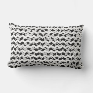 Coussin Rectangle Chvron noir et blanc dalmate