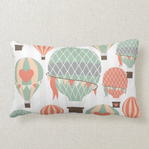 Coussin Rectangle Ciel rayé rose en hausse chaud en pastel de