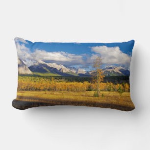 Coussin Rectangle Ciels bleus et nuages au-dessus d'un pré
