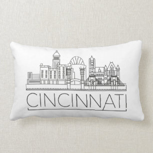 Coussin Rectangle Cincinnati, Ohio Skyline