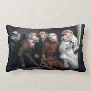 Coussin Rectangle Cinq singes de fantaisie