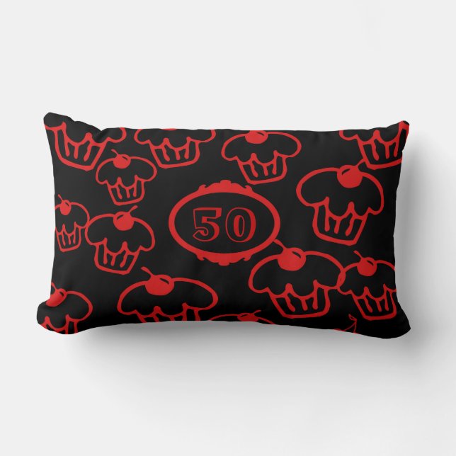 Coussin Rectangle Cinquantième anniversaire de petits gâteaux (Recto)