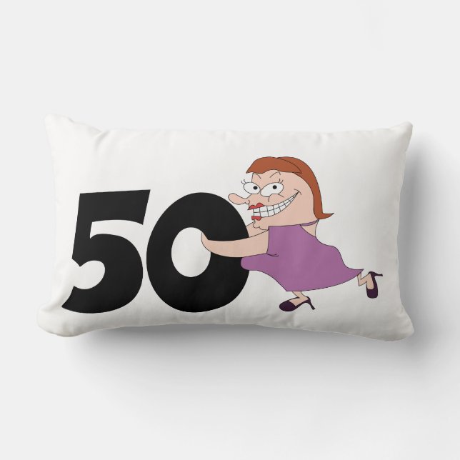 Coussin Rectangle cinquantième cadeaux d'anniversaire - anniversaire (Recto)