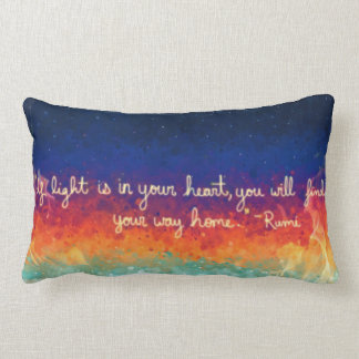 Coussin Rectangle Citation abstraite de Rumi de flamme