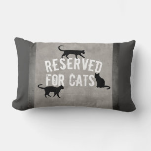 Coussin Rectangle citation de chat mignonne réservée aux chats gris