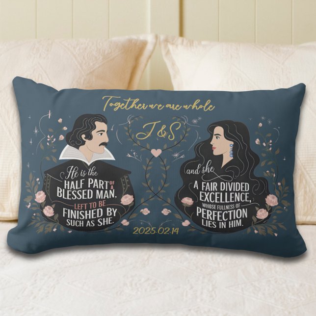 Coussin Rectangle Citation de conte de fée élégante pour anniversair (Créateur téléchargé)