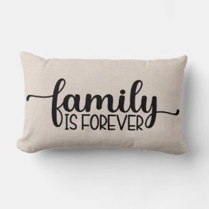 Coussin Rectangle Citation de famille de lin moderne Faux
