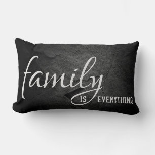 Coussin Rectangle Citation de famille sur pierre noire
