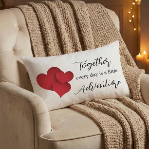 Coussin Rectangle Citation de la Saint-Valentin pour l'aventure ense