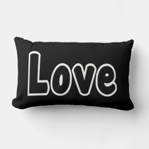 Coussin Rectangle Citation de motivation amour Noir & Blanc