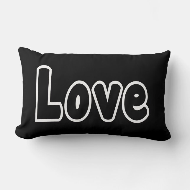 Coussin Rectangle Citation de motivation amour Noir & Blanc (Recto)