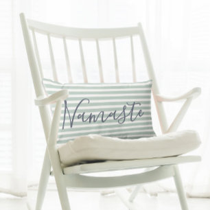 Coussin Rectangle Citation de yoga de méditation Namaste sur fond ve