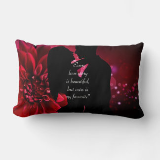 Coussin Rectangle Citation d'histoire d'amour baiser amant arrière-p
