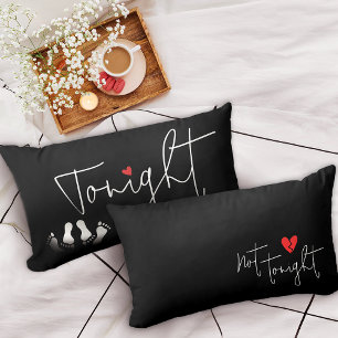 Coussin Rectangle Citation drôle pour ce soir/ Pas ce soir Enterreme