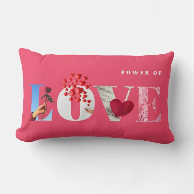 Coussin Rectangle Citation sur le Pouvoir de l'Amour Anniversaire Ro (Recto)