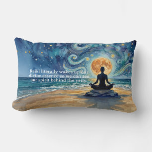 Coussin Rectangle Citations de méditation de yoga ciel nocturne étoi
