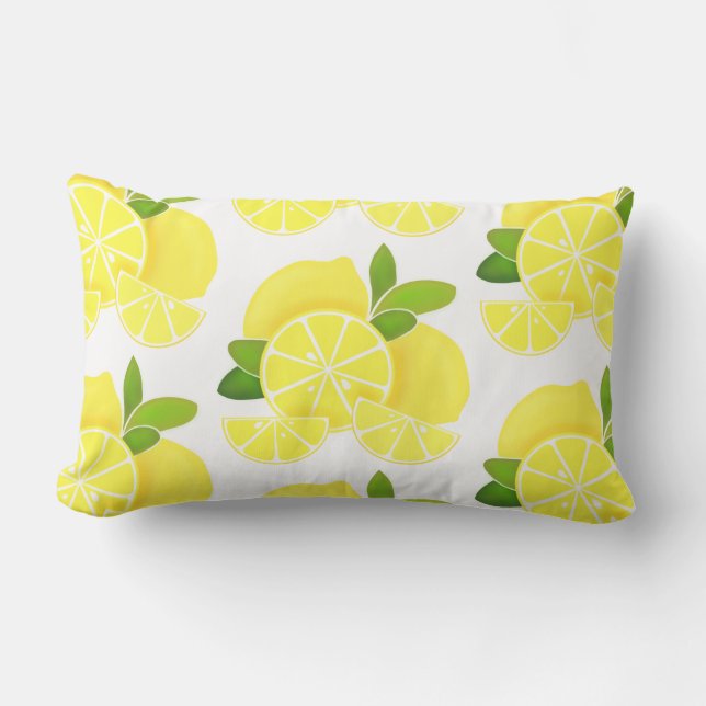 Coussin Rectangle Citron citron tranches de citron fruits tropicaux  (Recto)