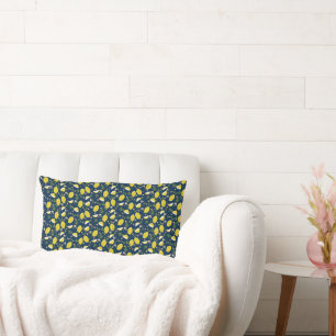 Coussin Rectangle Citron jaune bleu fruit brillant été