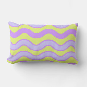 Coussin Rectangle Citron Violet Moderne Minimaliste Rayure Groovy Pr