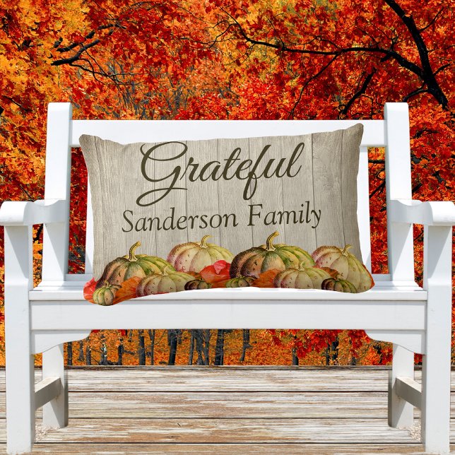 Coussin Rectangle CITROUILLE d'aquarelle BOHO (Créateur téléchargé)