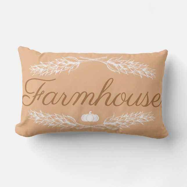 Coussin Rectangle Citrouille de la ferme d'épices automnales Stalks  (Recto)