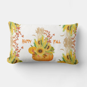 Coussin Rectangle Citrouille de l'automne dynamique Aquarelle tourne
