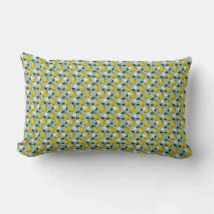 Coussin Rectangle Citrus frais et Motif de fleurs de citron