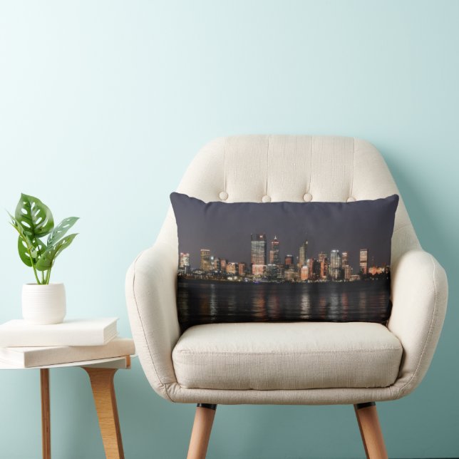 Coussin Rectangle City Night Lumbar Throw Pillow (Chaise)