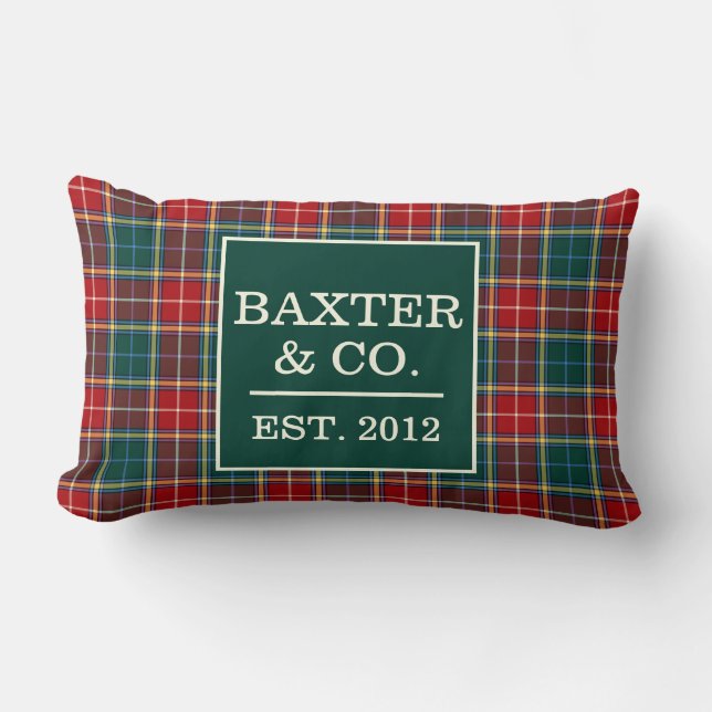 Coussin Rectangle Clan Baxter Tartan Scottish Plaid Personnalisé (Recto)
