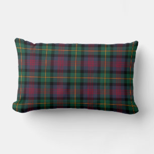 Coussin Rectangle Clan bleu marine et vert Logan Scottish Plaid
