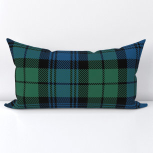 Coussin Rectangle Clan Campbell Plaid Tartan Vert Bleu Noir Chèque