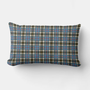 Coussin Rectangle Clan tartan bleu-clair et noir de Thompson