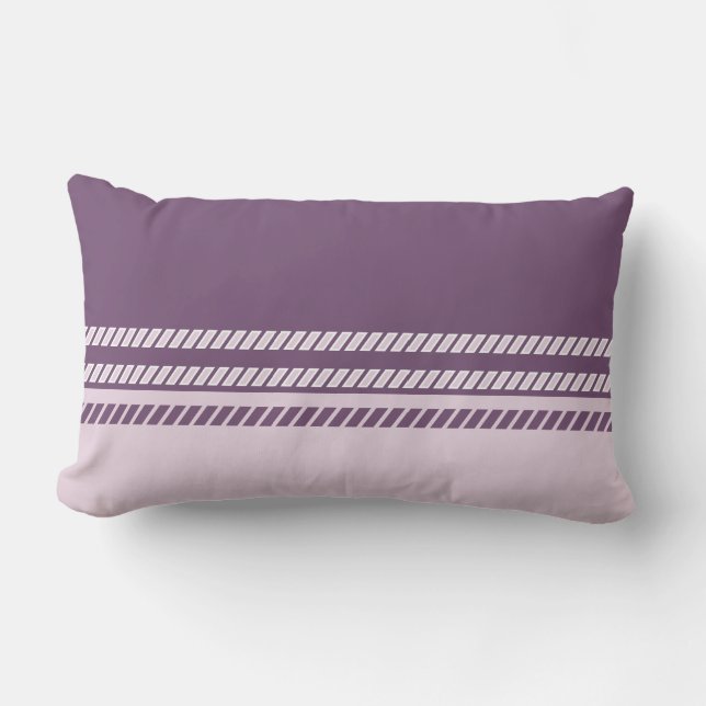 Coussin Rectangle Classic Plum Mauve Pink with Stripes Throw Pillow (Recto)