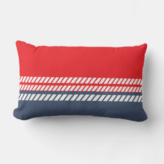 Coussin Rectangle Classic Red White and Blue with Stripes